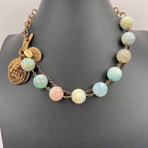 JULIO Double Strand Glass Beaded Necklace